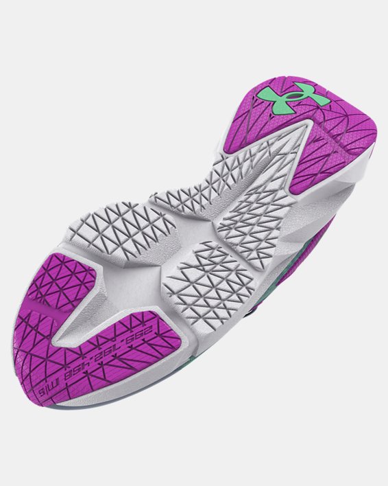 Girls' Grade School UA Scramjet 5 Running Shoes, Purple, pdpMainDesktop image number 4